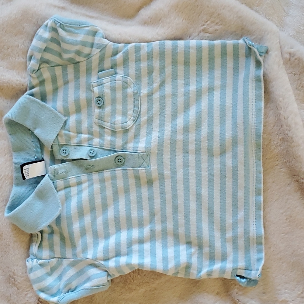 Baby Gap light blue striped shirt. 12-18 months